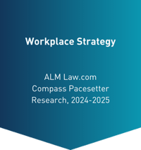 Workplace Strategy badge from ALM Law.com Compass Pacesetter Research, 2024-2025