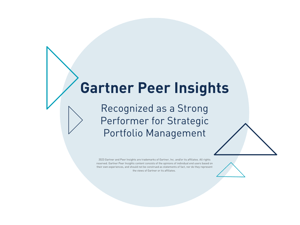 Graphic: Gartner Peer Insights. Recognized as a Strong Performer for Strategic Portfolio Management