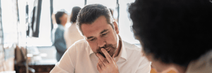 Man looking at a report