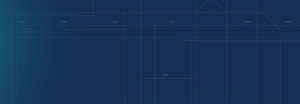 Abstract dark navy blue background with subtle blueprint-style grid lines and technical measurement markings.